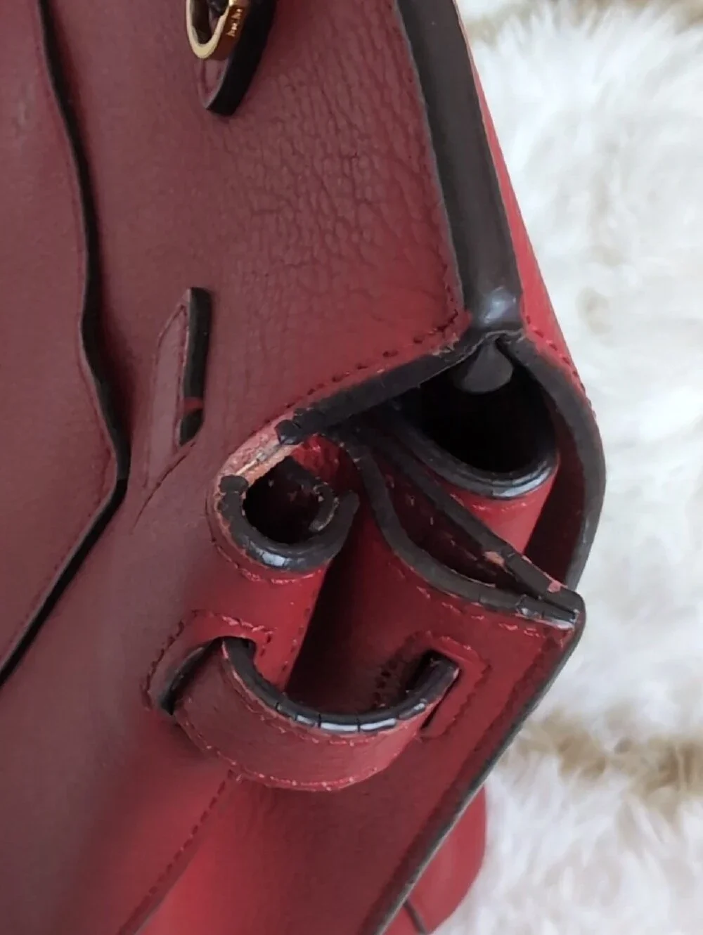 MCM Authentic Red Leather Fontanellas Park Ave Milla Convertible Backpack